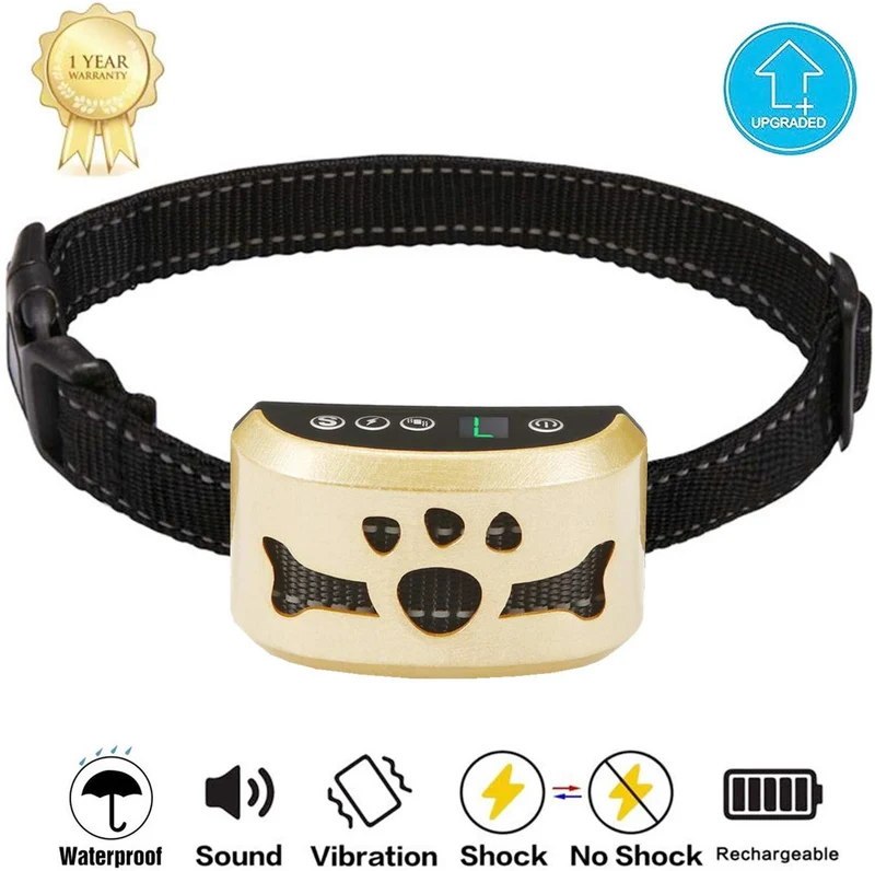 TOTIE Dog Bark Collar -7 Adjustable Sensitivity and Intensity Levels-Dual Anti-Barking Modes Rechargeable/Rainproof/Reflective -No Barking Control Dog Shock Collar for Small Medium Large Dogs