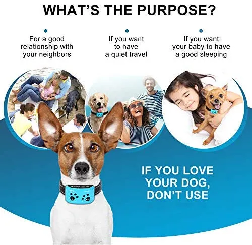 TOTIE Dog Bark Collar -7 Adjustable Sensitivity and Intensity Levels-Dual Anti-Barking Modes Rechargeable/Rainproof/Reflective -No Barking Control Dog Shock Collar for Small Medium Large Dogs