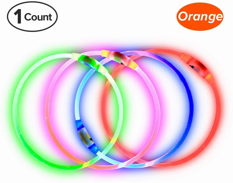 Collar de perro LED BSEEN recargable por USB, brillante para seguridad nocturna, collar de perro de moda, para perros pequeños, medianos y grandes