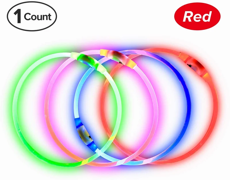 Collar de perro LED BSEEN recargable por USB, brillante para seguridad nocturna, collar de perro de moda, para perros pequeños, medianos y grandes