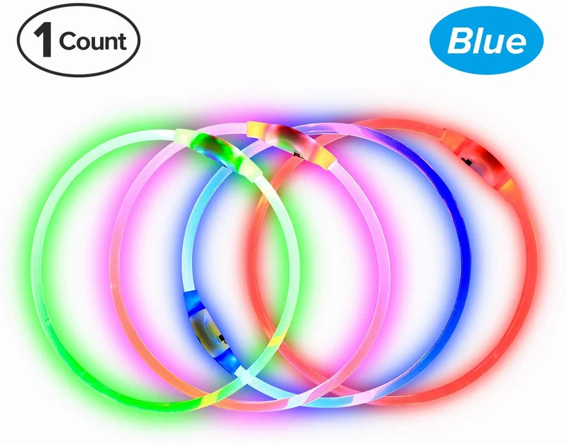 Collar de perro LED BSEEN recargable por USB, brillante para seguridad nocturna, collar de perro de moda, para perros pequeños, medianos y grandes
