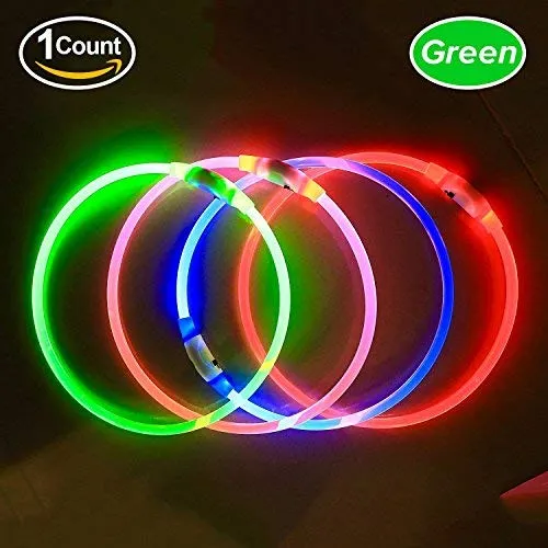 Collar de perro LED BSEEN recargable por USB, brillante para seguridad nocturna, collar de perro de moda, para perros pequeños, medianos y grandes