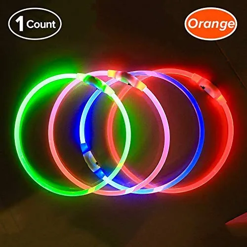 Collar de perro LED BSEEN recargable por USB, brillante para seguridad nocturna, collar de perro de moda, para perros pequeños, medianos y grandes