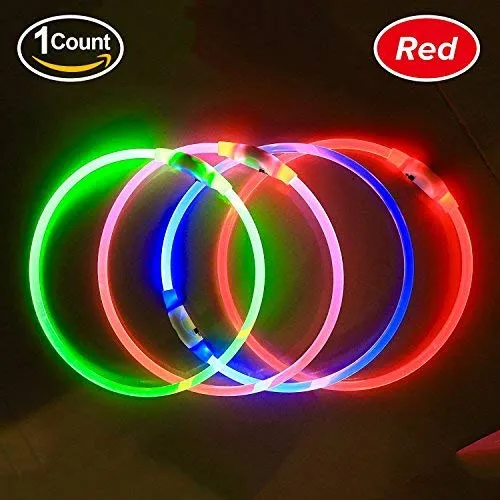 Collar de perro LED BSEEN recargable por USB, brillante para seguridad nocturna, collar de perro de moda, para perros pequeños, medianos y grandes