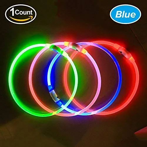 Collar de perro LED BSEEN recargable por USB, brillante para seguridad nocturna, collar de perro de moda, para perros pequeños, medianos y grandes