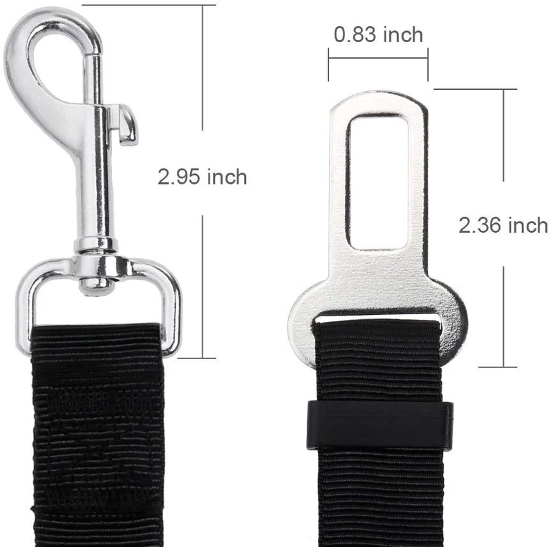 Vastar arnés para cinturón de seguridad para perro, 2 paquetes de correa ajustable para perro, gato, arnés de seguridad para cinturón de seguridad para mascotas con elástico de nailon para amortiguación de impactos