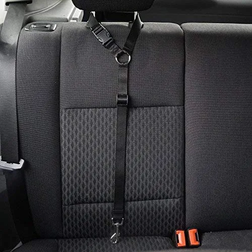 BWOGUE 2 paquetes de correas de seguridad para perros y gatos, para reposacabezas de coche, de nailon, ajustables, para perros, cinturones de seguridad, arnés