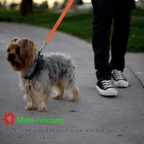 BWOGUE 2 paquetes de correas de seguridad para perros y gatos, para reposacabezas de coche, de nailon, ajustables, para perros, cinturones de seguridad, arnés