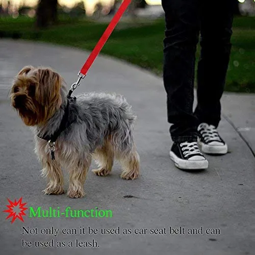 BWOGUE 2 paquetes de correas de seguridad para perros y gatos, para reposacabezas de coche, de nailon, ajustables, para perros, cinturones de seguridad, arnés