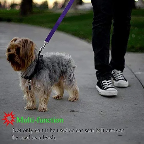 BWOGUE 2 paquetes de correas de seguridad para perros y gatos, para reposacabezas de coche, de nailon, ajustables, para perros, cinturones de seguridad, arnés