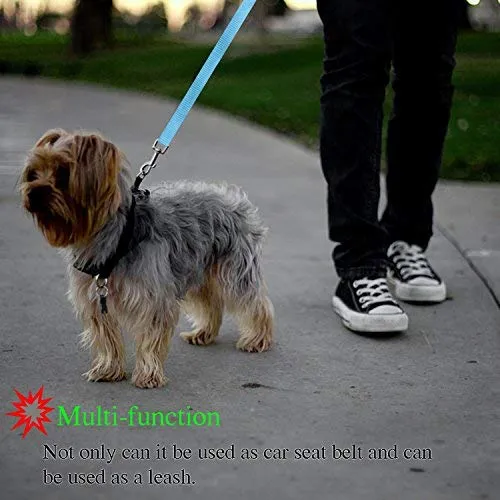 BWOGUE 2 paquetes de correas de seguridad para perros y gatos, para reposacabezas de coche, de nailon, ajustables, para perros, cinturones de seguridad, arnés