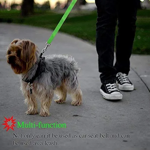 BWOGUE 2 paquetes de correas de seguridad para perros y gatos, para reposacabezas de coche, de nailon, ajustables, para perros, cinturones de seguridad, arnés
