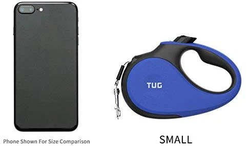 TUG Patented 360° Tangle-Free, Heavy Duty Retractable Dog Leash with Anti-Slip Handle; 16 ft Strong Nylon Tape/Ribbon; One-Handed Brake, Pause, Lock
