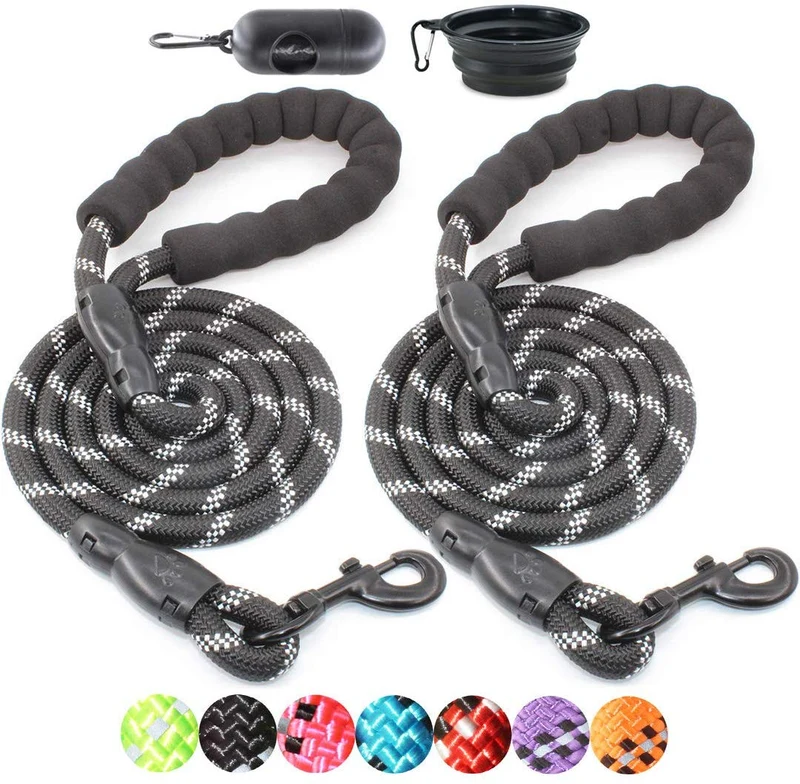 BAAPET 5 FT Strong Dog Leash with Comfortable Padded Handle and Highly Reflective Threads Dog Leashes for Medium and Large Dogs