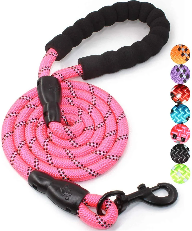 BAAPET 5 FT Strong Dog Leash with Comfortable Padded Handle and Highly Reflective Threads Dog Leashes for Medium and Large Dogs