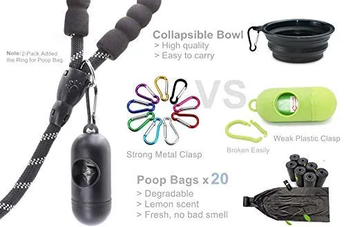 BAAPET 5 FT Strong Dog Leash with Comfortable Padded Handle and Highly Reflective Threads Dog Leashes for Medium and Large Dogs