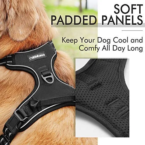 Rabbitgoo Arnés de perro sin tirones arnés ajustable al aire libre mascota chaleco 3M reflectante material Oxford chaleco para perros fácil control para perros pequeños, medianos y grandes