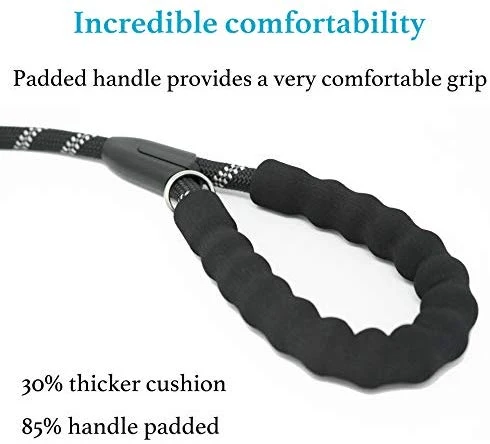 iYoShop Dual Dog Leash, Double Dog Leash, 360 Swivel No Tangle Double Dog Walking Training Leash, Comfortable Shock Absorbing Reflective Bungee for Two Dogs, Black, Medium Large