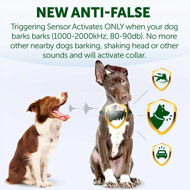 TBI Pro Collar de corteza de perro – Detección de ladridos inteligente profesional eficaz K9 – recargable con tres modos antipliegue: pitido, vibración para razas de perros pequeñas, medianas, grandes – IPx7 impermeable