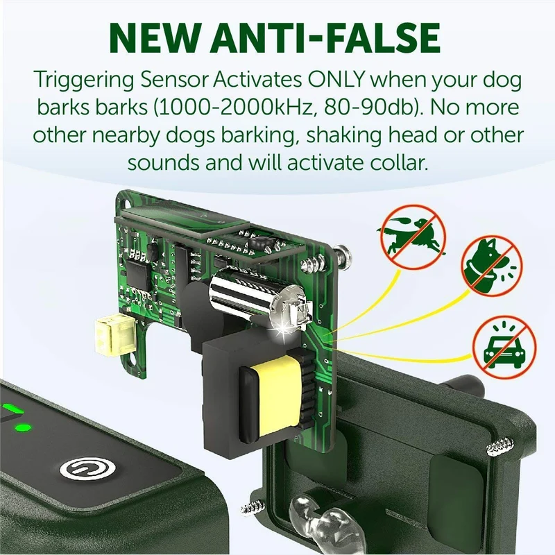 TBI Pro Collar de corteza de perro – Detección de ladridos inteligente profesional eficaz K9 – recargable con tres modos antipliegue: pitido, vibración para razas de perros pequeñas, medianas, grandes – IPx7 impermeable
