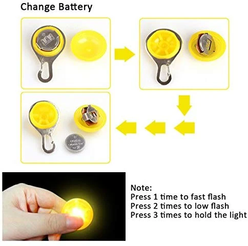 Clip-On Pet, Dog Collar LED Light - Dog Lights for Collars, Waterproof Safety Lights of Dogs and Cats for Night Walking, Included Extra Replacement Batteries, Gifts for Pets