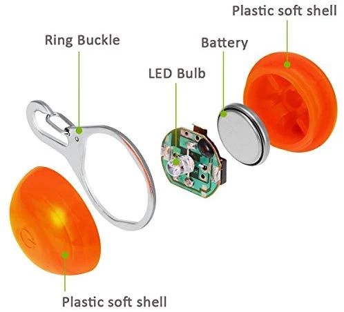 Clip-On Pet, Dog Collar LED Light - Dog Lights for Collars, Waterproof Safety Lights of Dogs and Cats for Night Walking, Included Extra Replacement Batteries, Gifts for Pets