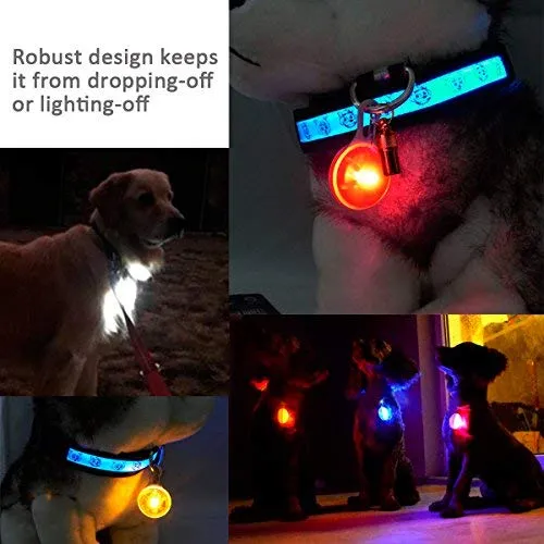 Clip-On Pet, Dog Collar LED Light - Dog Lights for Collars, Waterproof Safety Lights of Dogs and Cats for Night Walking, Included Extra Replacement Batteries, Gifts for Pets