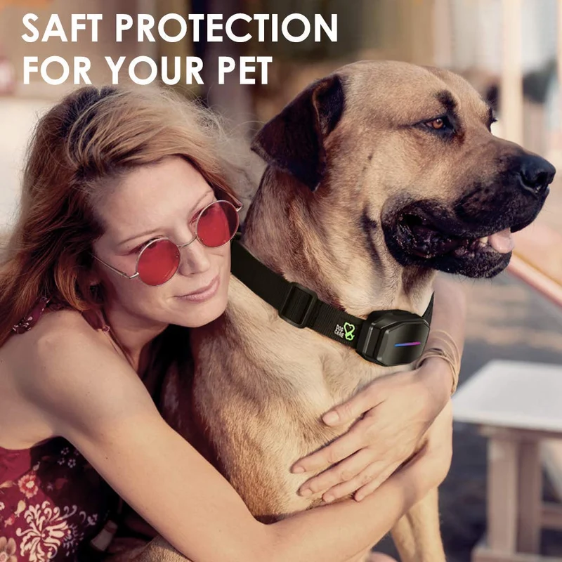 Collar de corteza de perro – Collar antiladridos inteligente con control de corteza, sonido efectivo, vibración y 7 niveles automáticos de forma de choque con indicador LED, fácil de usar, no bloquea el cuello