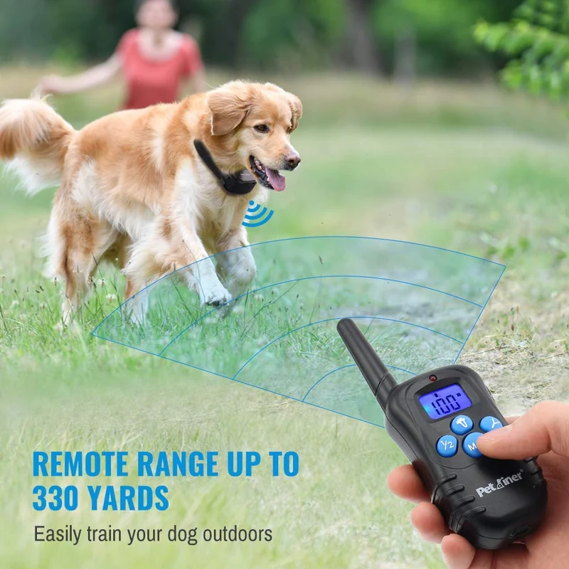 Collar de choque para perro – Collares de entrenamiento remoto con 3 modos de corrección de entrenamiento, golpes, vibración, pitido, collar electrónico impermeable recargable para perros pequeños, medianos, grandes, 330 yards de alcance