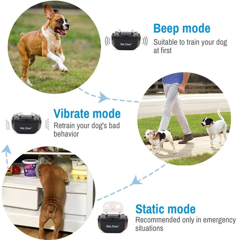 Collar de choque para perro – Collares de entrenamiento remoto con 3 modos de corrección de entrenamiento, golpes, vibración, pitido, collar electrónico impermeable recargable para perros pequeños, medianos, grandes, 330 yards de alcance