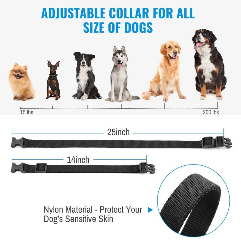 Collar de choque para perro – Collares de entrenamiento remoto con 3 modos de corrección de entrenamiento, golpes, vibración, pitido, collar electrónico impermeable recargable para perros pequeños, medianos, grandes, 330 yards de alcance