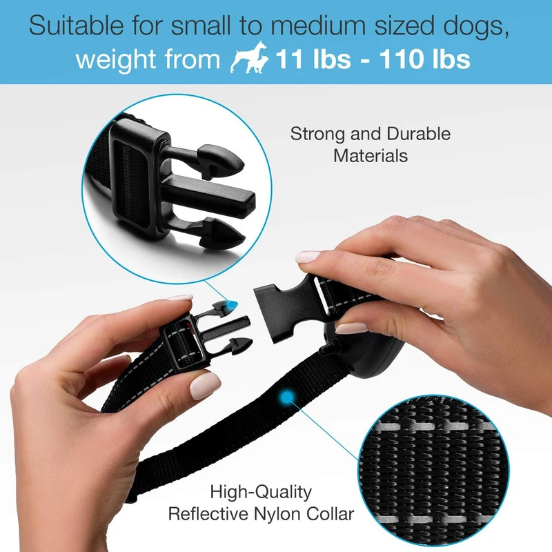 DogRook - Collar de corteza humano, sin choque, acción sin control remoto, modos de vibración y cuidado del sonido, para razas de perros pequeñas, medianas y grandes, sin daño, control de vibración reflectante