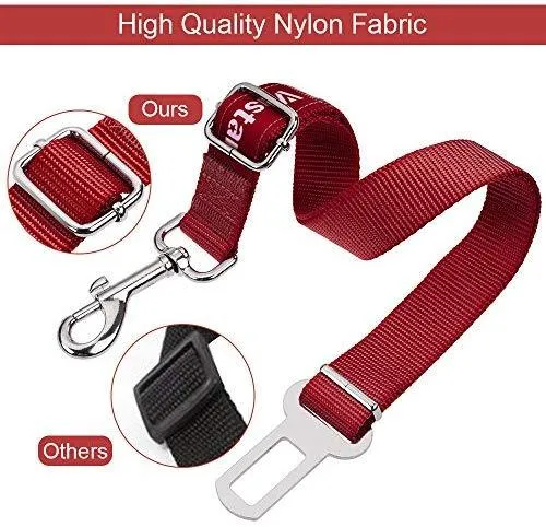 2 paquetes de cinturón de seguridad de coche para perros y gatos ajustables de Vastar, fabricados con tela de nailon; para enganchar al arnés