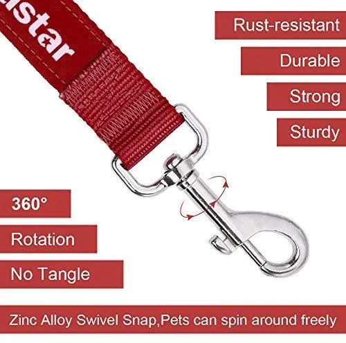 2 paquetes de cinturón de seguridad de coche para perros y gatos ajustables de Vastar, fabricados con tela de nailon; para enganchar al arnés