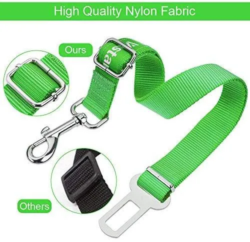 2 paquetes de cinturón de seguridad de coche para perros y gatos ajustables de Vastar, fabricados con tela de nailon; para enganchar al arnés