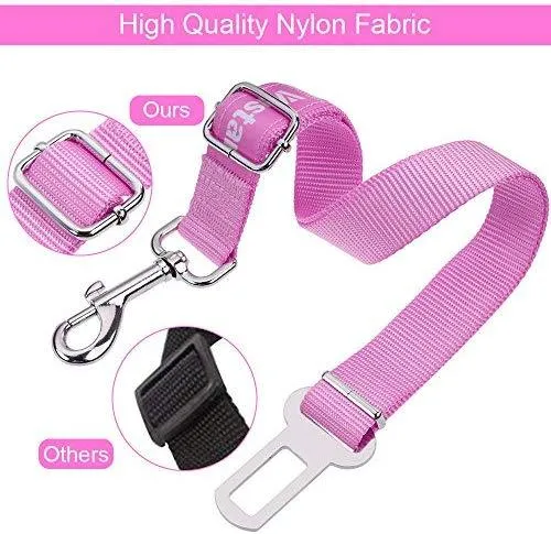 2 paquetes de cinturón de seguridad de coche para perros y gatos ajustables de Vastar, fabricados con tela de nailon; para enganchar al arnés