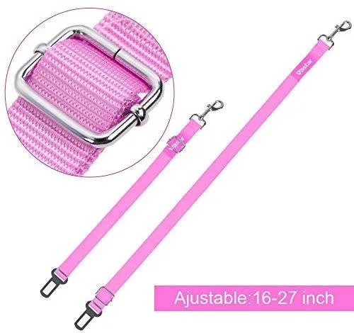 2 paquetes de cinturón de seguridad de coche para perros y gatos ajustables de Vastar, fabricados con tela de nailon; para enganchar al arnés