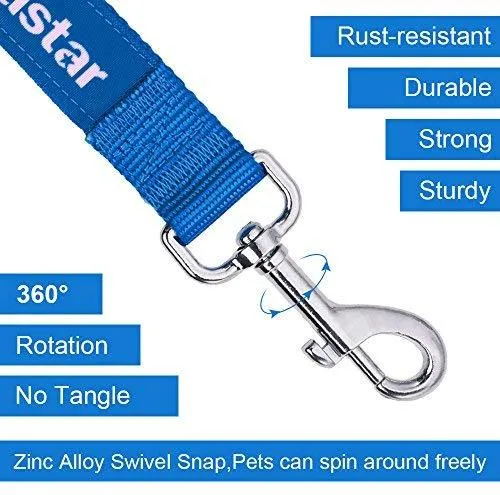 2 paquetes de cinturón de seguridad de coche para perros y gatos ajustables de Vastar, fabricados con tela de nailon; para enganchar al arnés