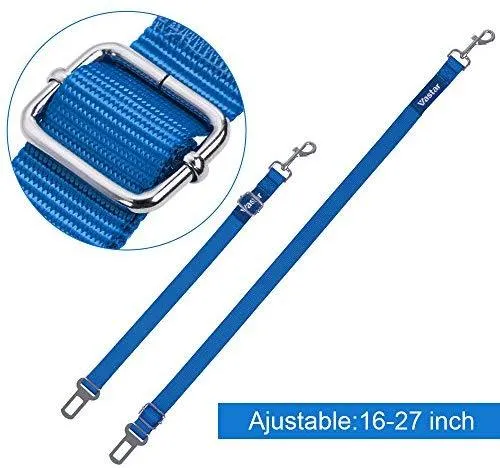 2 paquetes de cinturón de seguridad de coche para perros y gatos ajustables de Vastar, fabricados con tela de nailon; para enganchar al arnés