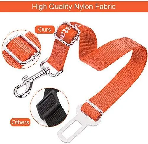 2 paquetes de cinturón de seguridad de coche para perros y gatos ajustables de Vastar, fabricados con tela de nailon; para enganchar al arnés