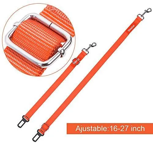2 paquetes de cinturón de seguridad de coche para perros y gatos ajustables de Vastar, fabricados con tela de nailon; para enganchar al arnés