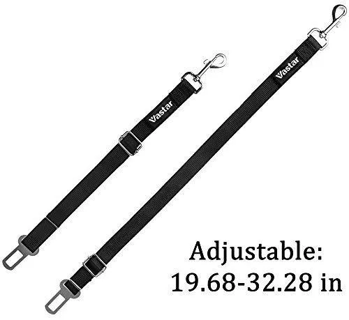 2 paquetes de cinturón de seguridad de coche para perros y gatos ajustables de Vastar, fabricados con tela de nailon; para enganchar al arnés