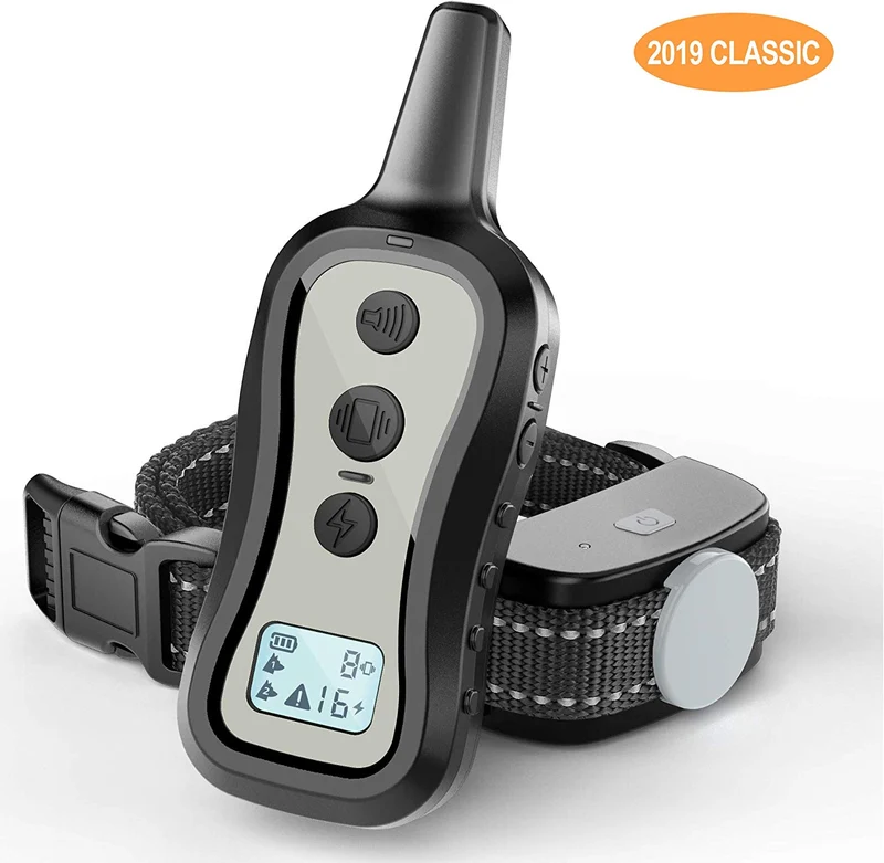 PeiTe Collar de entrenamiento para perro, collar con mando a distancia, 100% resistente a la lluvia, batería de bebida, vibración de pie, hasta 3.3 ft, rango remoto para perros pequeños, medianos y grandes