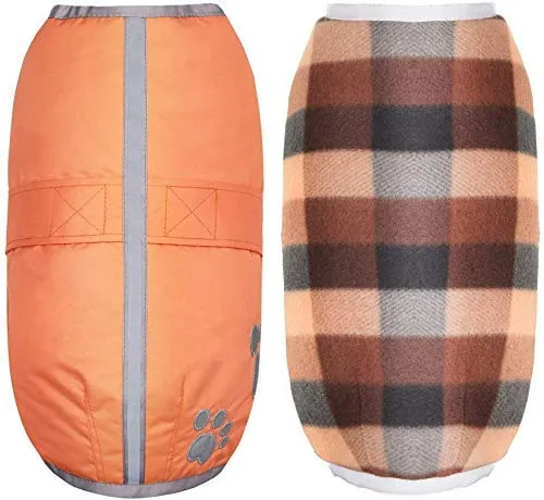 Ropa de Invierno para perro de Pupteck; chaqueta para perros grandes impermeable, reversible y reflectante para el frío