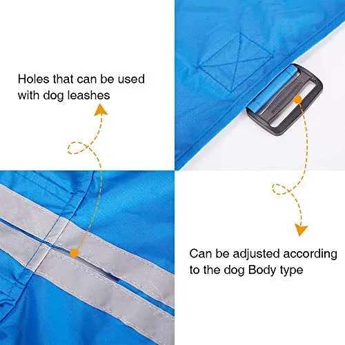 Chubasquero para perros de Nourse Chowsining para perros medianos, grandes y con capucha, para perro, poncho de lluvia, impermeables, color azul y gris