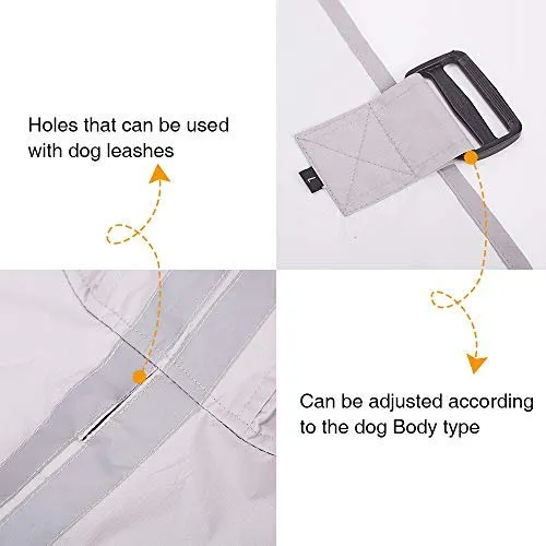 Chubasquero para perros de Nourse Chowsining para perros medianos, grandes y con capucha, para perro, poncho de lluvia, impermeables, color azul y gris