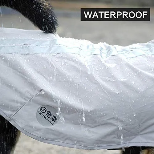 Chubasquero para perros de Nourse Chowsining para perros medianos, grandes y con capucha, para perro, poncho de lluvia, impermeables, color azul y gris