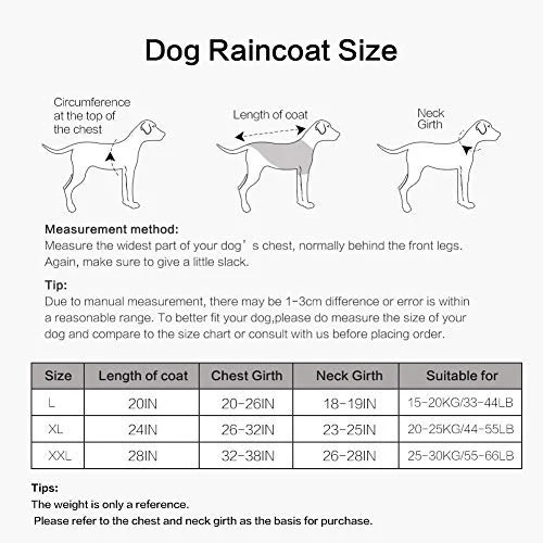 Chubasquero para perros de Nourse Chowsining para perros medianos, grandes y con capucha, para perro, poncho de lluvia, impermeables, color azul y gris