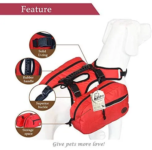 OSPet - Mochila para perro grande, desmontable, se convierte al instante en arnés, ajustable