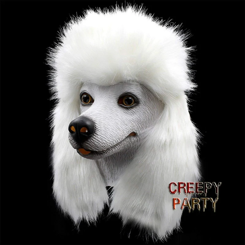 CreepyParty - Máscara de látex para disfraz de Halloween, color blanco